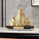 GobekUsa Ceramic Mountain Sculpture Decor - Golden/Silver Landscape Ornament