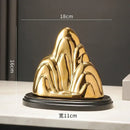 GobekUsa Ceramic Mountain Sculpture Decor - Golden/Silver Landscape Ornament