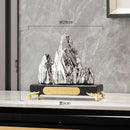 GobekUsa Ceramic Mountain Sculpture Decor - Golden/Silver Landscape Ornament
