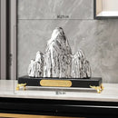 GobekUsa Ceramic Mountain Sculpture Decor - Golden/Silver Landscape Ornament