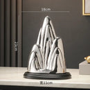 GobekUsa Ceramic Mountain Sculpture Decor - Golden/Silver Landscape Ornament
