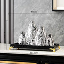 GobekUsa Ceramic Mountain Sculpture Decor - Golden/Silver Landscape Ornament