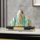 GobekUsa Ceramic Mountain Sculpture Decor - Golden/Silver Landscape Ornament
