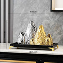 GobekUsa Ceramic Mountain Sculpture Decor - Golden/Silver Landscape Ornament