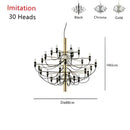 GobekUsa 2097 Gold Silver Chandelier 50 Heads Pendant Lights for Living Room decor