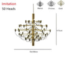 GobekUsa 2097 Gold Silver Chandelier 50 Heads Pendant Lights for Living Room decor