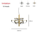 GobekUsa 2097 Gold Silver Chandelier 50 Heads Pendant Lights for Living Room decor