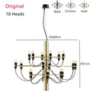 GobekUsa 2097 Gold Silver Chandelier 50 Heads Pendant Lights for Living Room decor