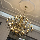 GobekUsa 2097 Gold Silver Chandelier 50 Heads Pendant Lights for Living Room decor