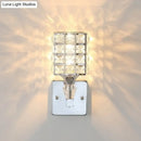 GobekUsa Clear Crystal and Metal Cubic Shade Wall Sconce: Modern, Stylish 1 Light Fixture (Silver/Gold) for Bedroom