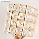 GobekUsa Clear Crystal and Metal Cubic Shade Wall Sconce: Modern, Stylish 1 Light Fixture (Silver/Gold) for Bedroom