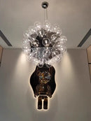 GobekUsa Clear Glass Bubble G4 LED Dandelion Chandelier - Gold/Silver/Black Hardware