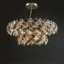 GobekUsa Crystal Dimmable LED Chandelier in Gold and Silver Finishes