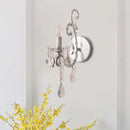 GobekUsa Modern Wall Mount Metal Candelabra Sconce Light with Crystal Drop (Silver/Gold)