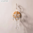 GobekUsa Modern Wall Mount Metal Candelabra Sconce Light with Crystal Drop (Silver/Gold)