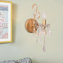 GobekUsa Modern Wall Mount Metal Candelabra Sconce Light with Crystal Drop (Silver/Gold)