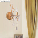 GobekUsa Modern Wall Mount Metal Candelabra Sconce Light with Crystal Drop (Silver/Gold)