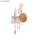 GobekUsa Modern Wall Mount Metal Candelabra Sconce Light with Crystal Drop (Silver/Gold)