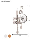 GobekUsa Modern Wall Mount Metal Candelabra Sconce Light with Crystal Drop (Silver/Gold)