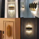 GobekUsa Crystal Wall Lamp: Elegant Golden LED Sconce for Bedroom, Living Room & Bathroom