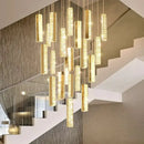GobekUsa Crystal Chandelier: Modern Nordic Spiral Staircase Pendant Lamp, Golden/Silver Dining Room Luxury