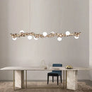 GobekUsa Dimmable LED Hanging Pendant Light for Living Room - Gold Silver Luminaire
