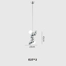 GobekUsa Dimmable LED Hanging Pendant Light for Living Room - Gold Silver Luminaire