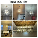 GobekUsa Gold/Silver LED Crystal Chandelier for Home Living Dining Study Hall Bedroom