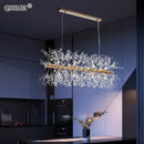 GobekUsa Gold/Silver LED Crystal Chandelier for Home Living Dining Study Hall Bedroom