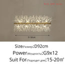 GobekUsa Gold/Silver LED Crystal Chandelier for Home Living Dining Study Hall Bedroom