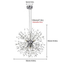 GobekUsa Dandelion Chandelier 8-Light Sputnik Pendant Light Gold/Silver Living Room Fixture