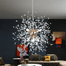 GobekUsa Dandelion Chandelier 8-Light Sputnik Pendant Light Gold/Silver Living Room Fixture