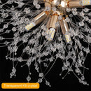 GobekUsa Dandelion Chandelier 8-Light Sputnik Pendant Light Gold/Silver Living Room Fixture