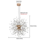 GobekUsa Dandelion Chandelier 8-Light Sputnik Pendant Light Gold/Silver Living Room Fixture