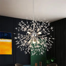 GobekUsa Dandelion Chandelier 8-Light Sputnik Pendant Light Gold/Silver Living Room Fixture