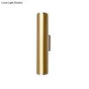GobekUsa Gold Tube Wall Mounted LED Flush Mount Sconce for Corridor - Simple 1 Bulb Metal Light, 12"/19.5" H