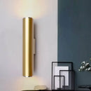 GobekUsa Gold Tube Wall Mounted LED Flush Mount Sconce for Corridor - Simple 1 Bulb Metal Light, 12"/19.5" H