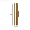 GobekUsa Gold Tube Wall Mounted LED Flush Mount Sconce for Corridor - Simple 1 Bulb Metal Light, 12"/19.5" H
