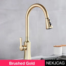 GobekUsa Gold Single Handle Kitchen Faucet: Hot and Cold Water Tap