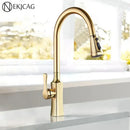 GobekUsa Gold Single Handle Kitchen Faucet: Hot and Cold Water Tap