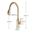 GobekUsa Gold Single Handle Kitchen Faucet: Hot and Cold Water Tap