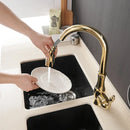 GobekUsa Gold Single Handle Pull Out Kitchen Faucet Swivel Water Mixer Tap 866011
