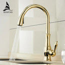 GobekUsa Gold Single Handle Pull Out Kitchen Faucet Swivel Water Mixer Tap 866011