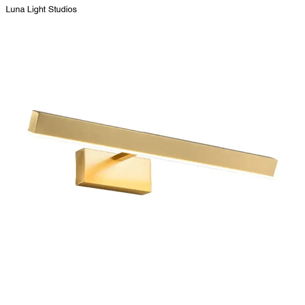GobekUsa Modern Gold Metallic LED Wall Lamp – Slim Rectangle Vanity Lighting, photo 2 of 3