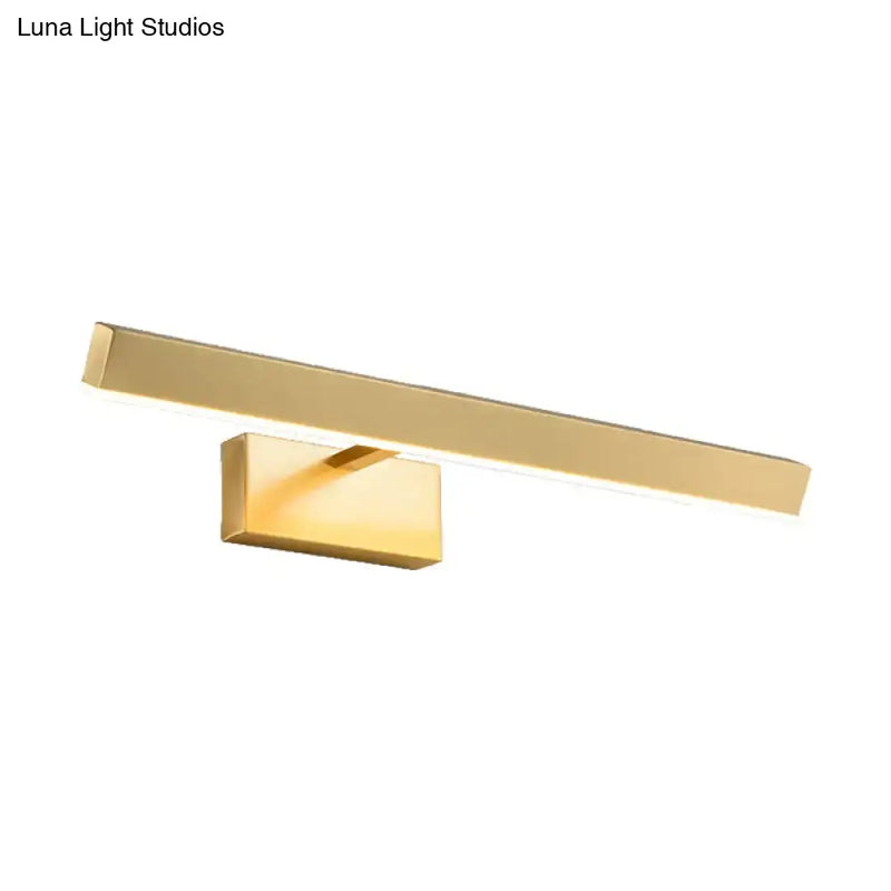 GobekUsa Modern Gold Metallic LED Wall Lamp – Slim Rectangle Vanity Lighting, photo 2 of 3