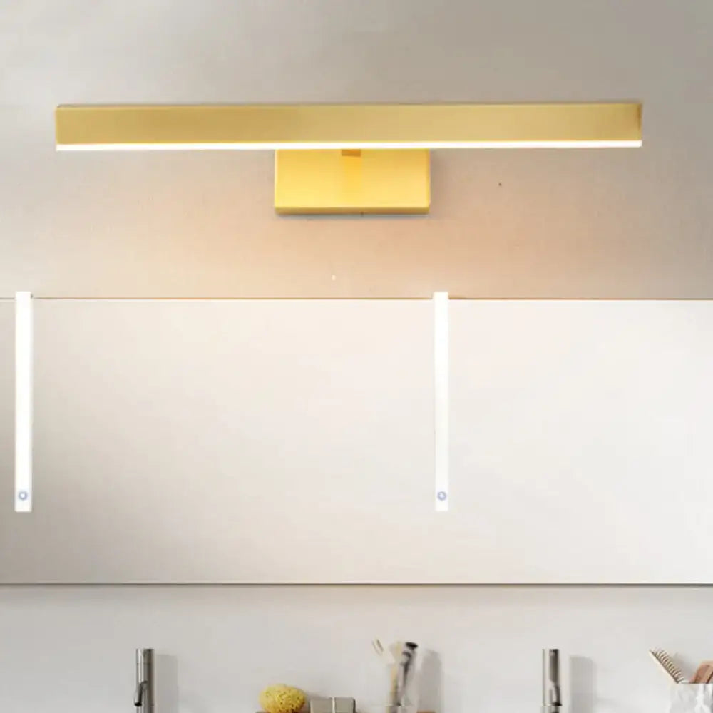 GobekUsa Modern Gold Metallic LED Wall Lamp – Slim Rectangle Vanity Lighting