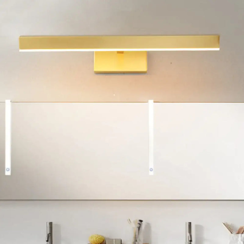 GobekUsa Modern Gold Metallic LED Wall Lamp – Slim Rectangle Vanity Lighting