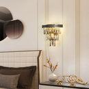 GobekUsa Smoke Grey LED Crystal Block Wall Sconce: Modern Lighting for Living Room