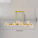 GobekUsa Gold Mid-Century Pendant Light - Stylish Spherical Clear Glass Ceiling Fixture for Dining Table