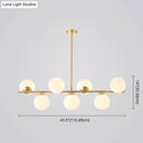 GobekUsa Mid-Century Gold Glass Pendant Lighting - 7 Light Spherical Island Ceiling Light for Dining Table